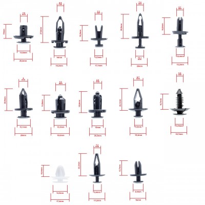 Clipes para Carro 232 Pcs com Ferramentas EPCRC01 - Image 3