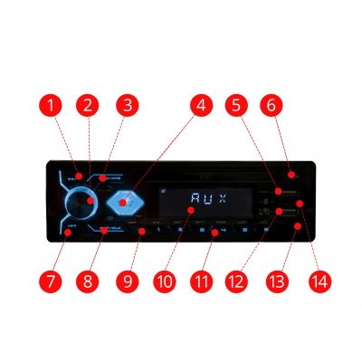 Rádio Automóvel 1 Din USB Micro SD BT - Azul EPCR05B - Image 14